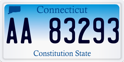 CT license plate AA83293