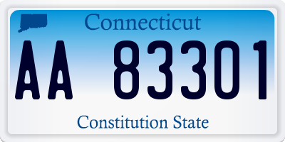 CT license plate AA83301