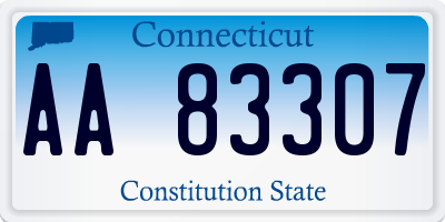 CT license plate AA83307