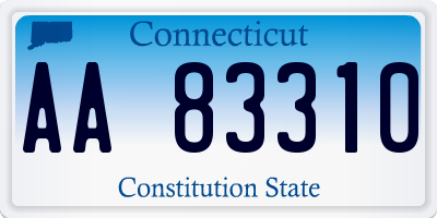 CT license plate AA83310