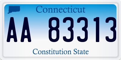 CT license plate AA83313