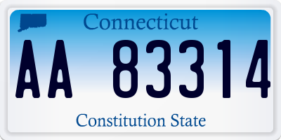 CT license plate AA83314