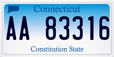 CT license plate AA83316