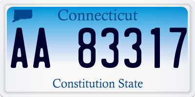 CT license plate AA83317