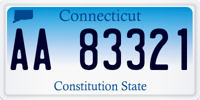 CT license plate AA83321