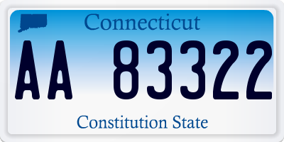 CT license plate AA83322