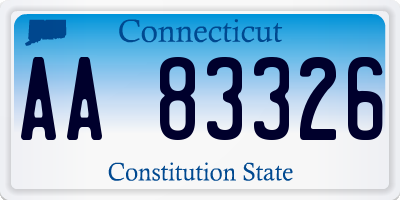 CT license plate AA83326