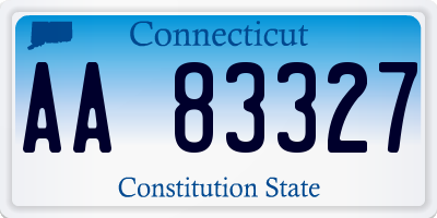 CT license plate AA83327