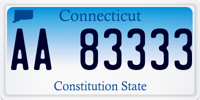 CT license plate AA83333