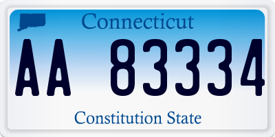 CT license plate AA83334