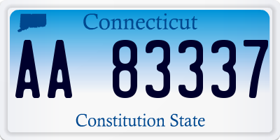 CT license plate AA83337