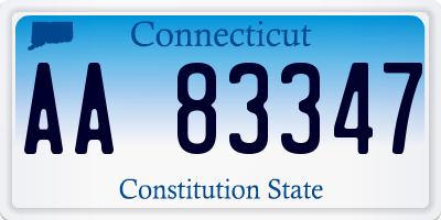 CT license plate AA83347