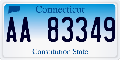 CT license plate AA83349