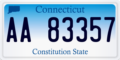 CT license plate AA83357