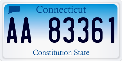 CT license plate AA83361