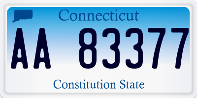 CT license plate AA83377