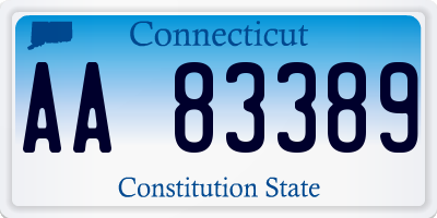 CT license plate AA83389