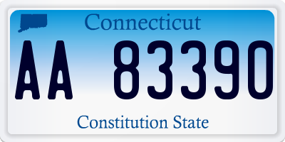 CT license plate AA83390