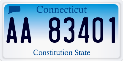 CT license plate AA83401