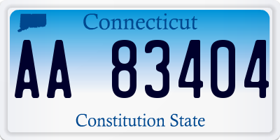 CT license plate AA83404