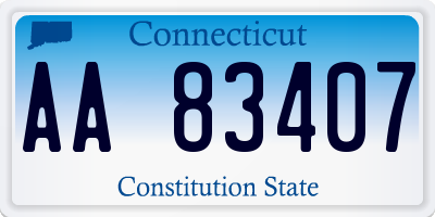 CT license plate AA83407