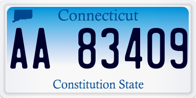 CT license plate AA83409