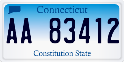 CT license plate AA83412