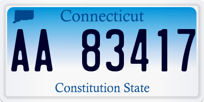 CT license plate AA83417