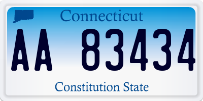 CT license plate AA83434