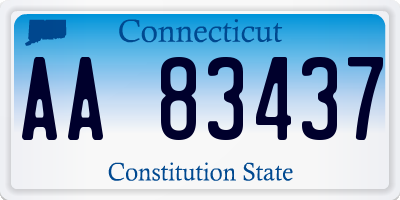 CT license plate AA83437