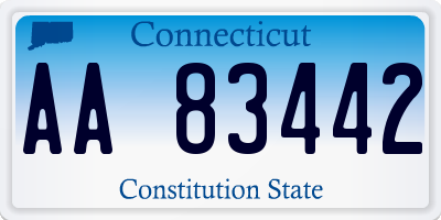 CT license plate AA83442