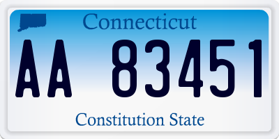 CT license plate AA83451