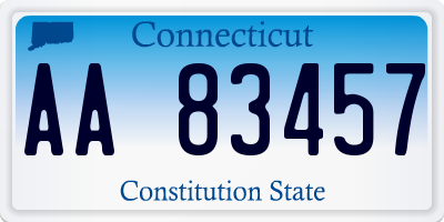 CT license plate AA83457