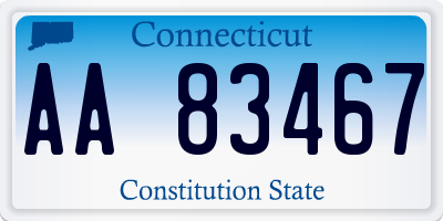 CT license plate AA83467