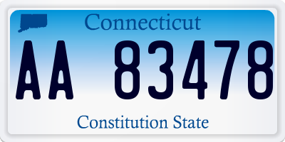 CT license plate AA83478