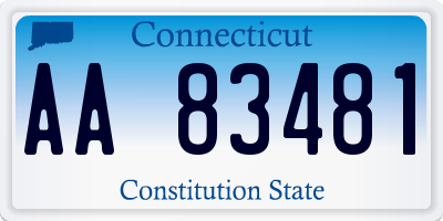 CT license plate AA83481