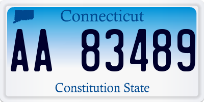 CT license plate AA83489