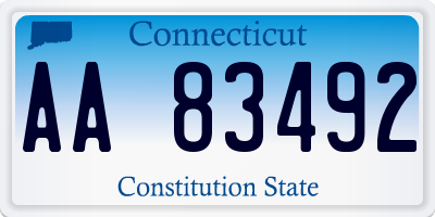 CT license plate AA83492