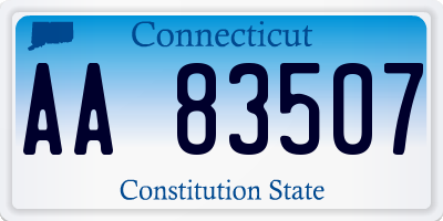 CT license plate AA83507