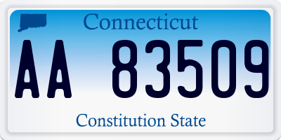 CT license plate AA83509