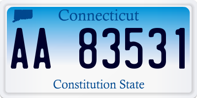 CT license plate AA83531