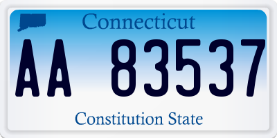 CT license plate AA83537