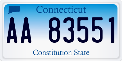 CT license plate AA83551