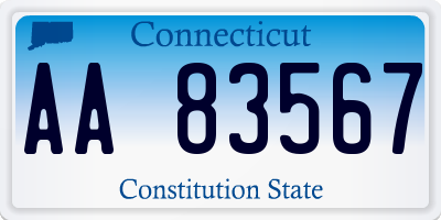 CT license plate AA83567