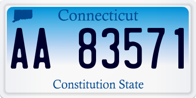 CT license plate AA83571