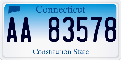 CT license plate AA83578