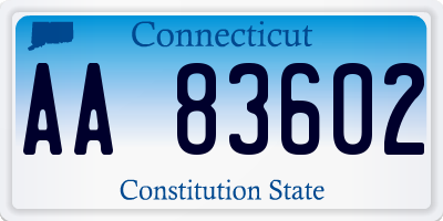 CT license plate AA83602