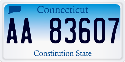 CT license plate AA83607