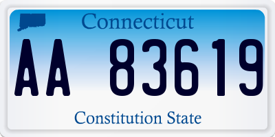 CT license plate AA83619