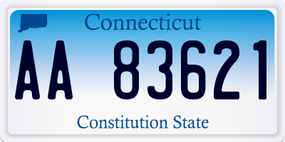CT license plate AA83621